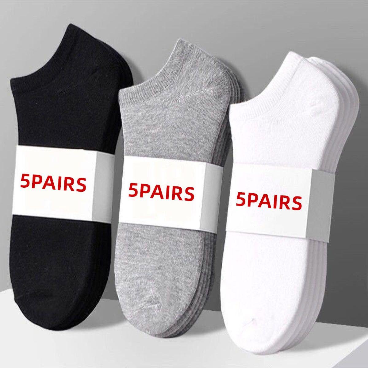 Ankle Sock Low Cut - 5 paar unisex casual effen kleur