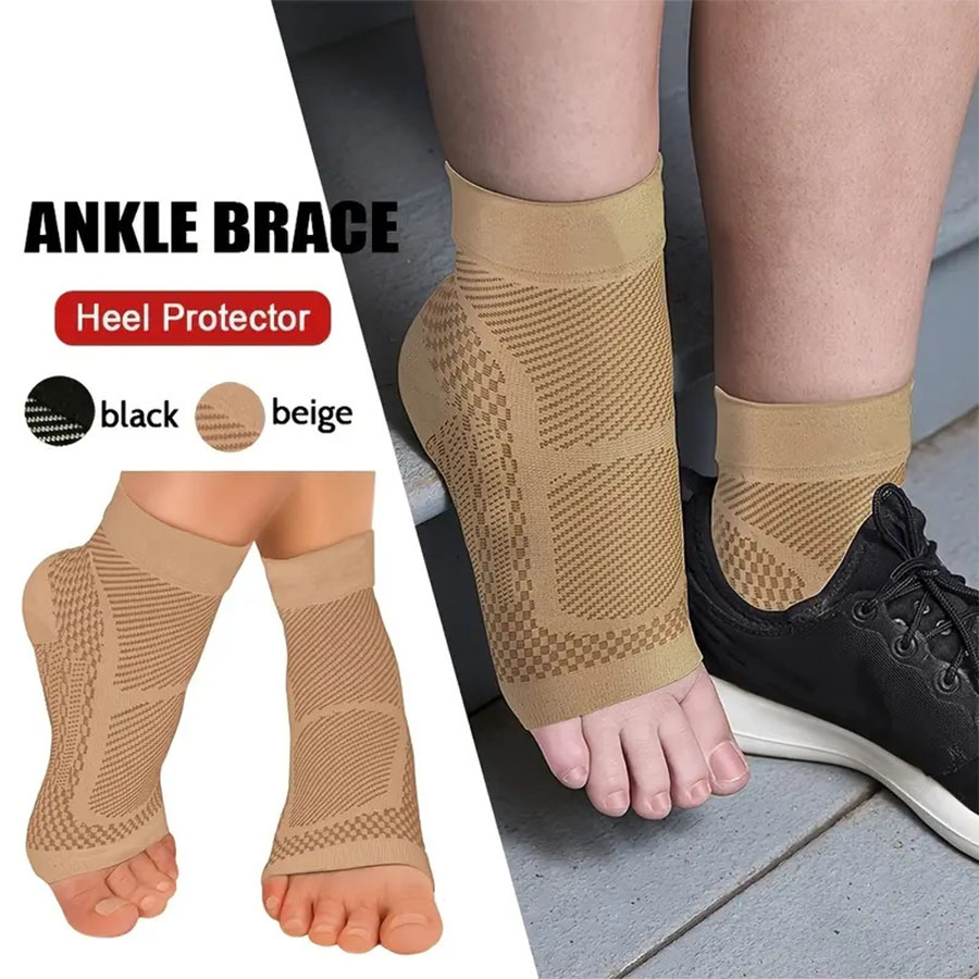 Ankle Brace Sock - 1 paar sportcompressiesokken, 20-30 mmHg voetcompressiemouwen