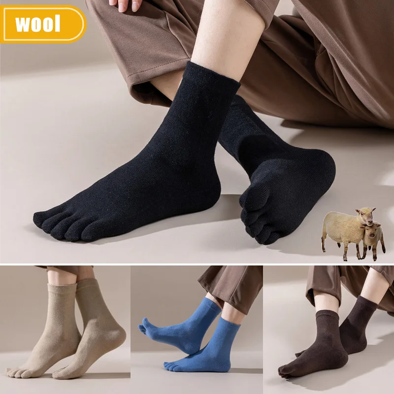 Thermal Sock Winter - Herenwol Vijf Vingers Sokken Korte Dikke