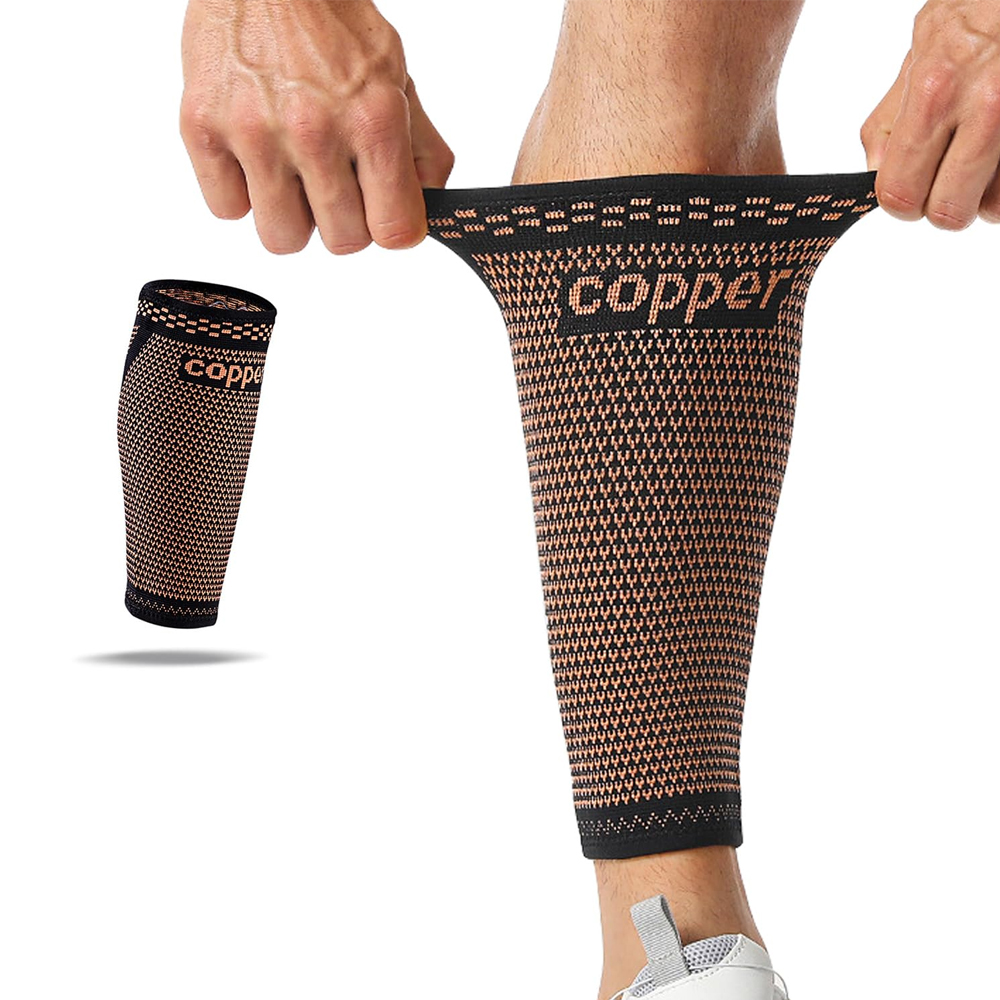 Compression Sleeve Calf - 1pc koperen compressiemouwen voor mannen en