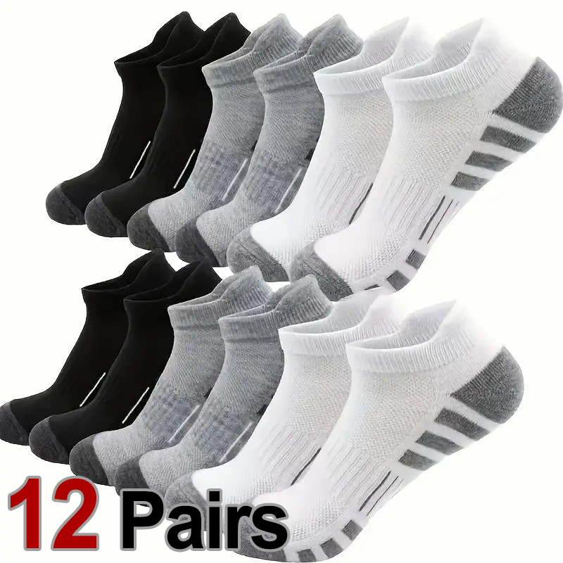 Ankle Brace Sock - 12 paar heren ademende sport enkelsokken