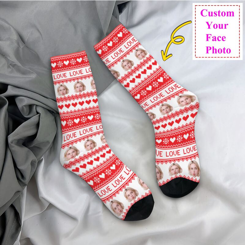 Dress Sock Men - Kerst gepersonaliseerde aangepaste gezicht foto jurk
