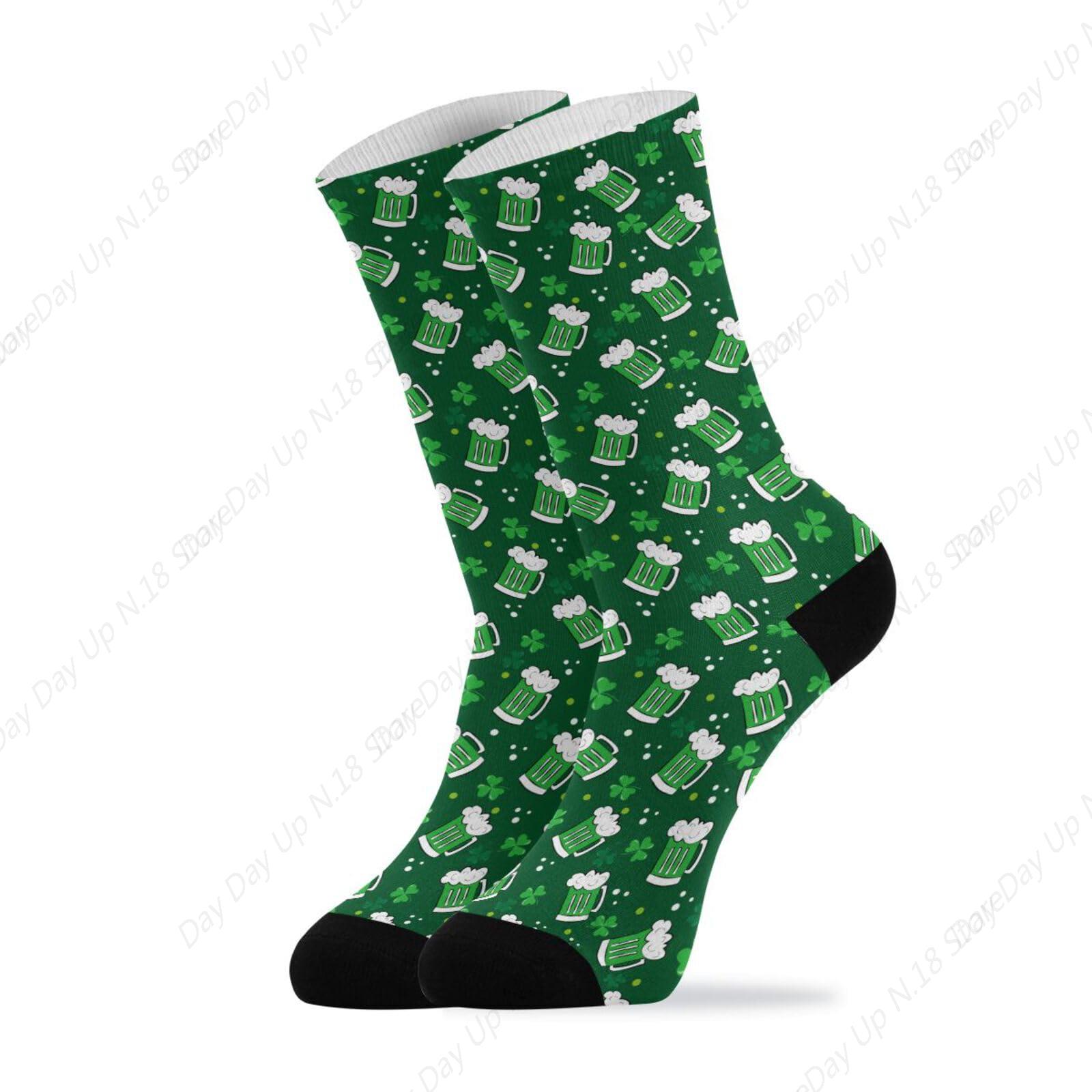 Cotton Crew Sock Pack - Groen Klaverblad Bier St. Patrick's Day