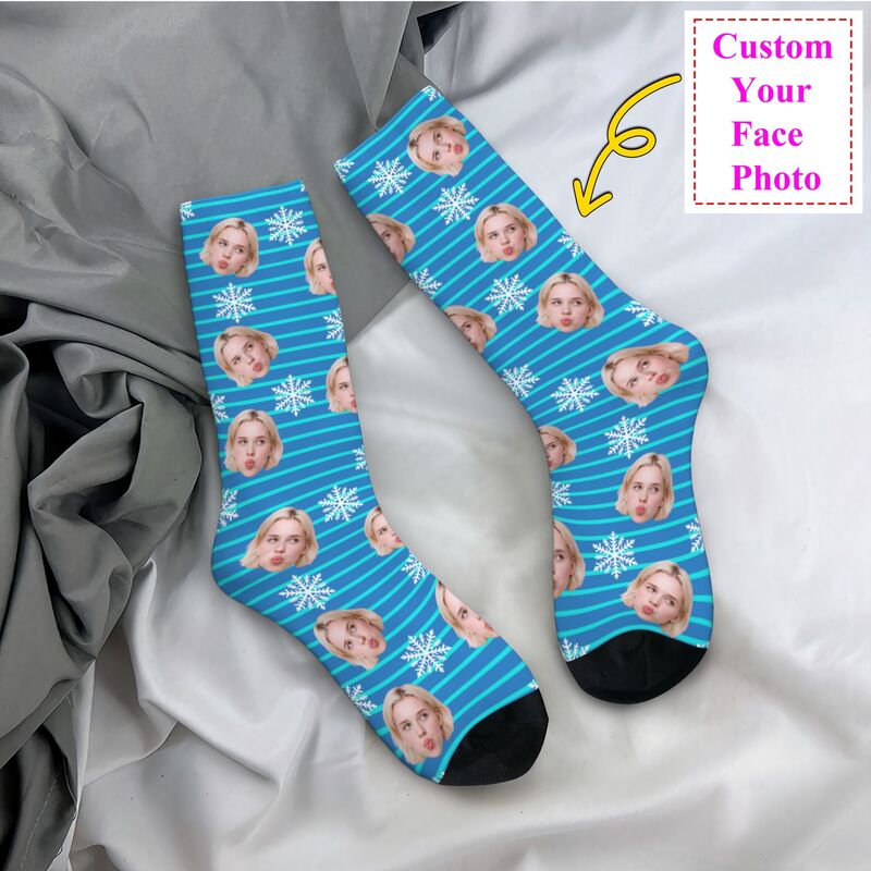 Dress Sock Men - Kerst gezicht foto gepersonaliseerde aangepaste mannen