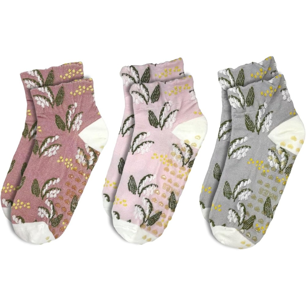 Grip Sock Yoga - Yogasokken met bloemenjacquardmotief voor dames –