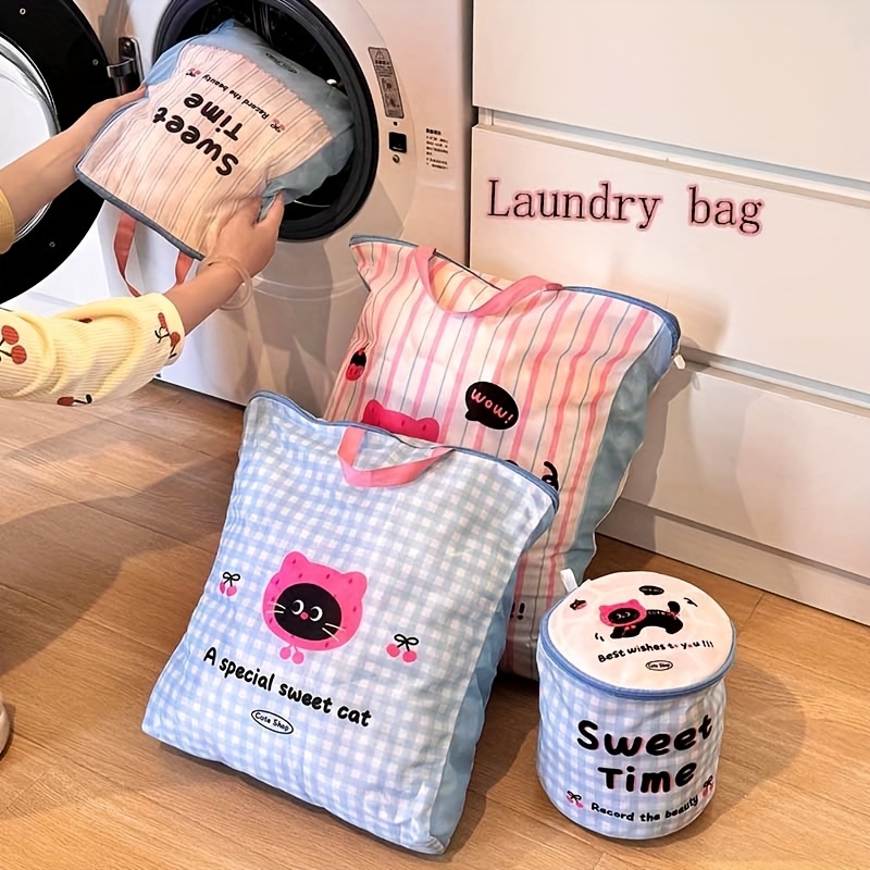 Sock Organizer Tray - Leuke kattenpanda waszak, duurzame polyester mand