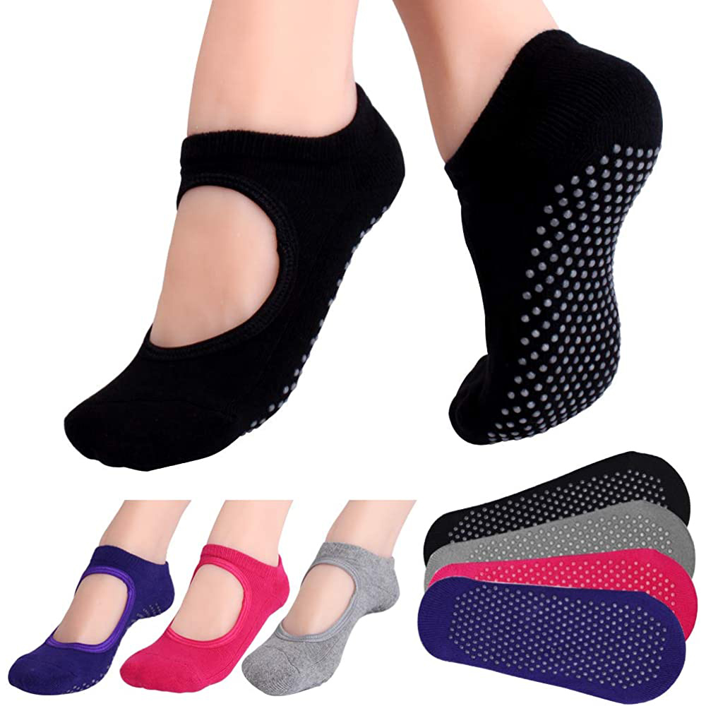 Grip Sock Yoga - Backless antislip Fitness Pilates Sokken Katoen
