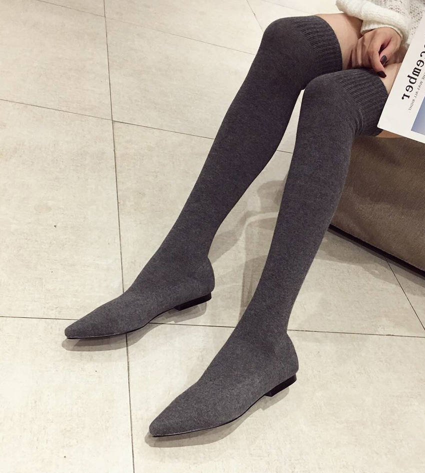 Boot Sock Slouchy - AIYKAZYSDL 2024 Herfst Kitten Lage Hak