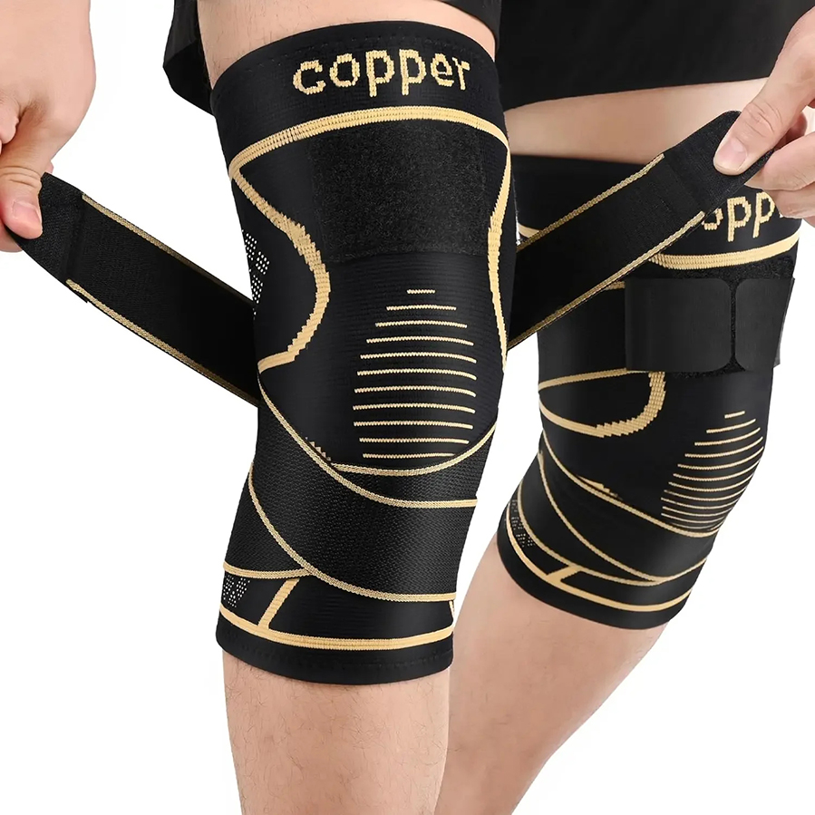 Compression Sleeve Calf - Kopervezel compressie kniebeschermer ademende knieondersteuning ronde