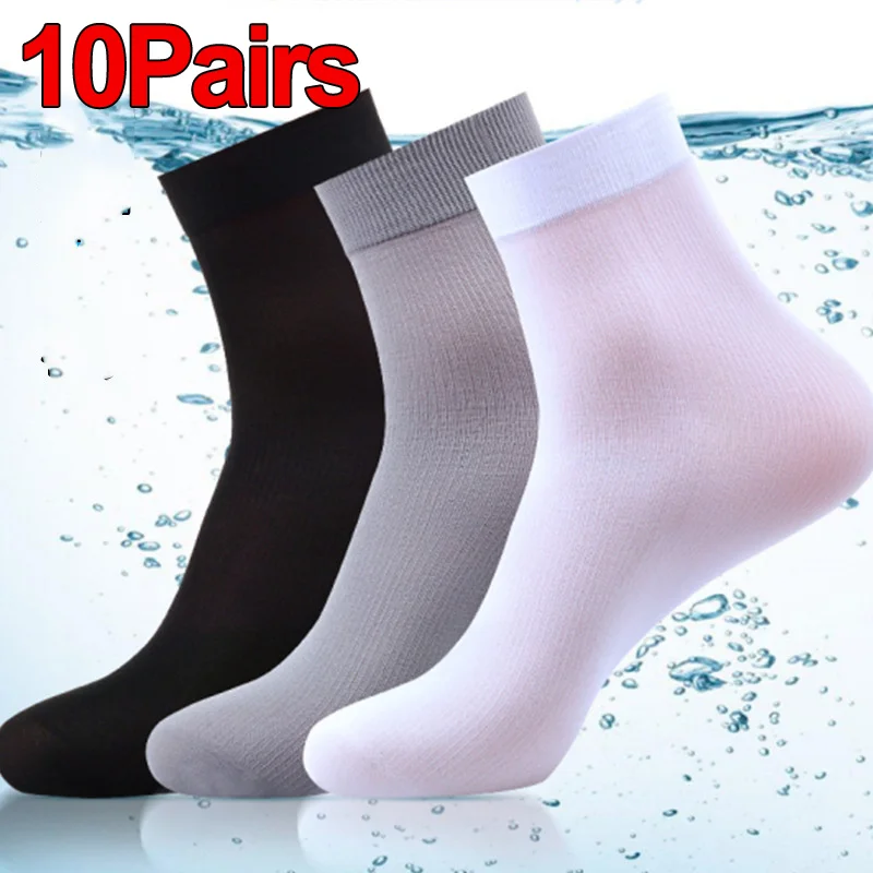 Silk Sock Bamboo - 10Pairs Mannen Sokken Zomer Ultradunne Streep