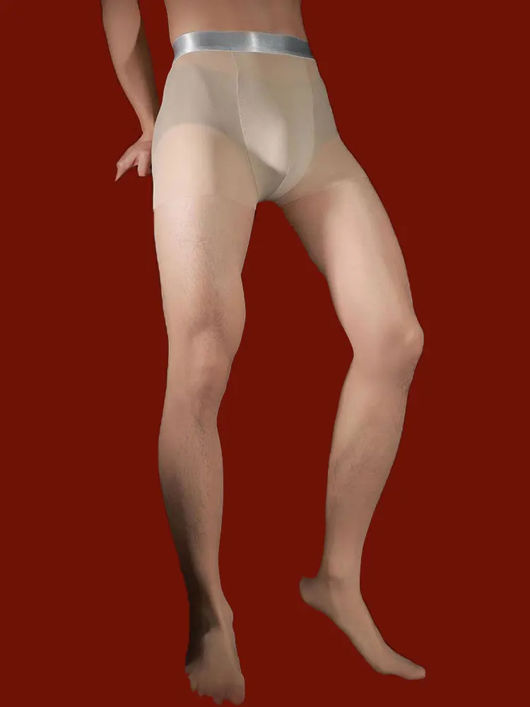 Tights Pantyhose Sheer - Sexy mannen transparante zilveren taille pantyhose,