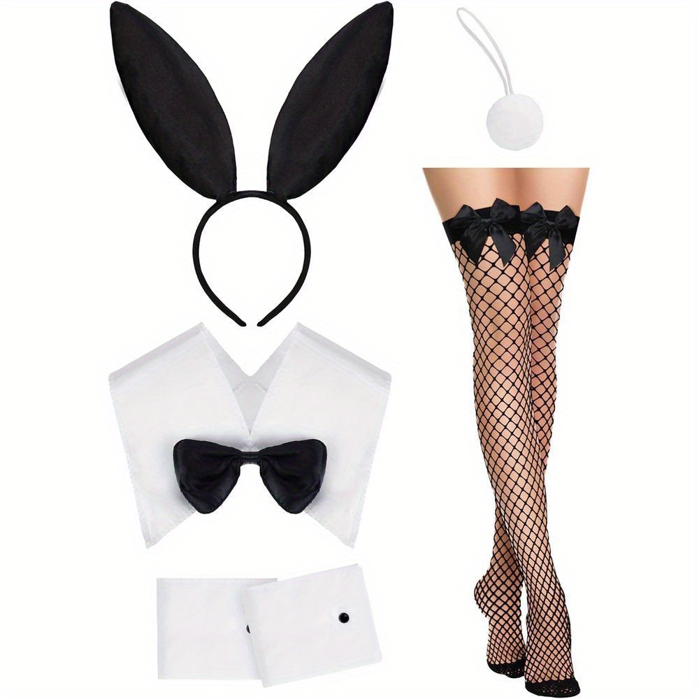 VrouwenKostuum Set Zwarte Bunn - Fishnet Stocking Women recensie en prijs