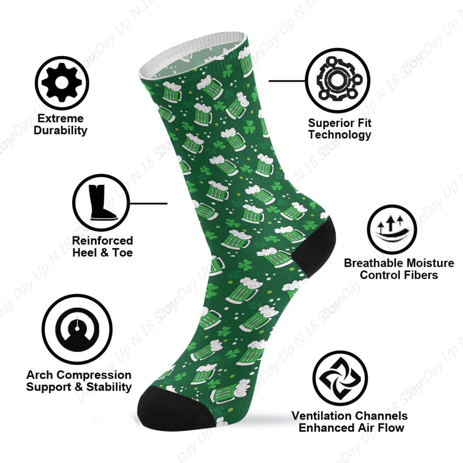 Groen Klaverblad Bier St. Patr - Cotton Crew Sock Pack recensie en prijs