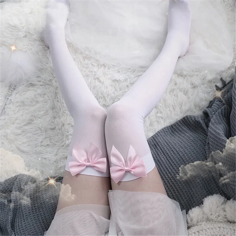Sexy vrouwen Kousen Roze Boog  - Thigh High Sock Stay Up recensie en prijs