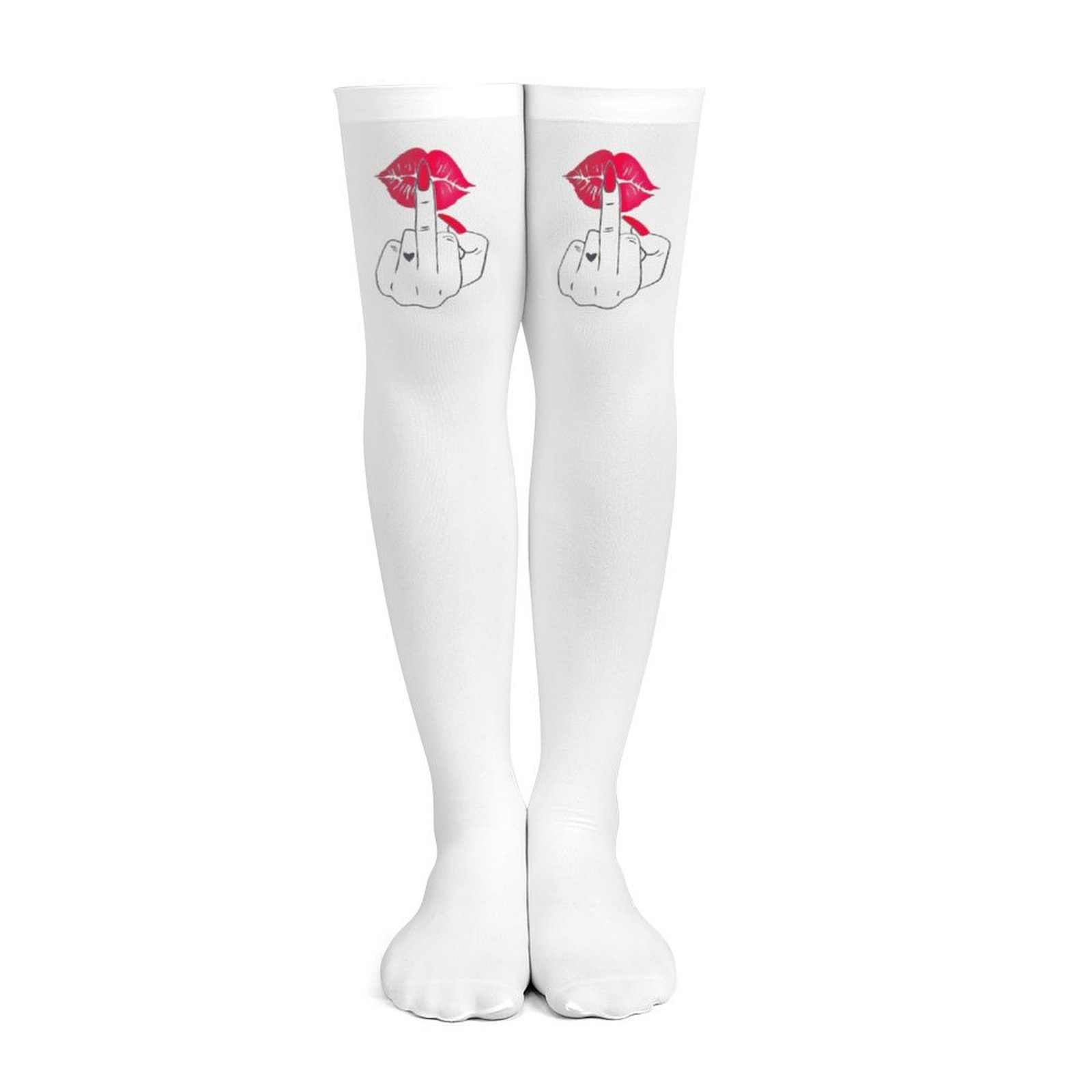 Witte middelvingersokken voor  - Knee High Sock Women recensie en prijs