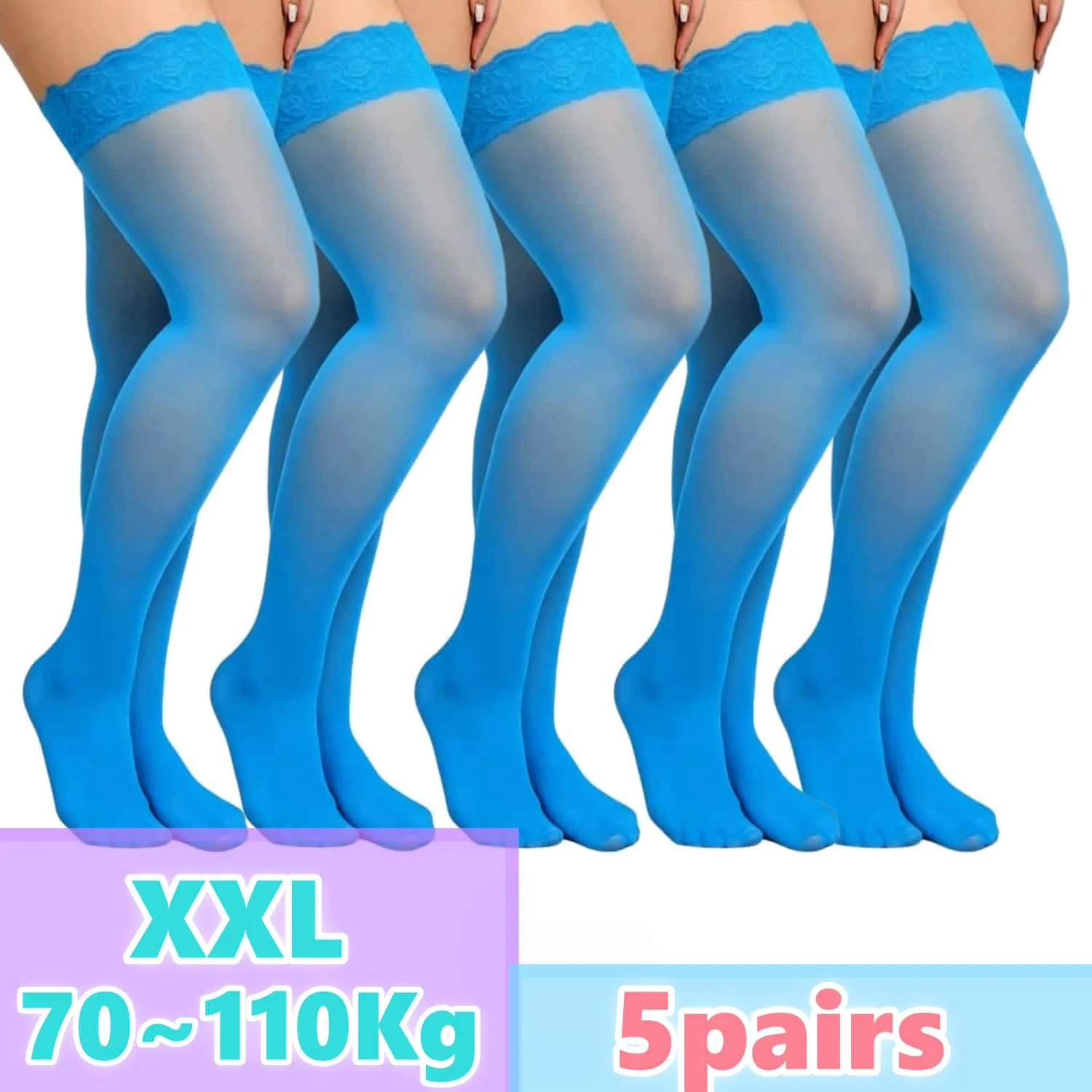 Plus size kanten kousen voor d - Thigh High Sock Stay Up recensie en prijs