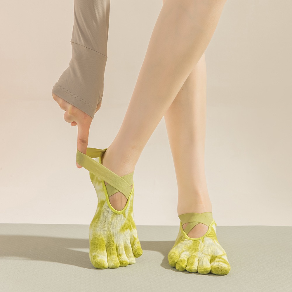 Tie-Dye yogasokken met vijf vi - Grip Sock Yoga recensie en prijs