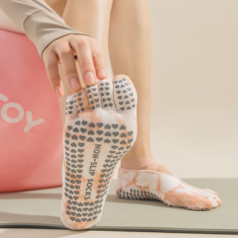Tie-Dye yogasokken met vijf vi - Grip Sock Yoga recensie en prijs