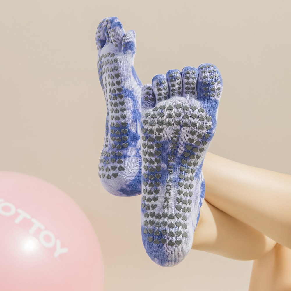 Tie-Dye yogasokken met vijf vi - Grip Sock Yoga recensie en prijs