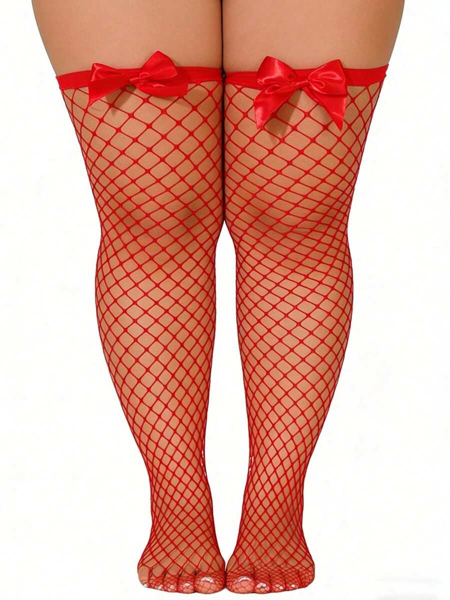 Kousen met strikdecoratie, fis - Fishnet Stocking Women recensie en prijs